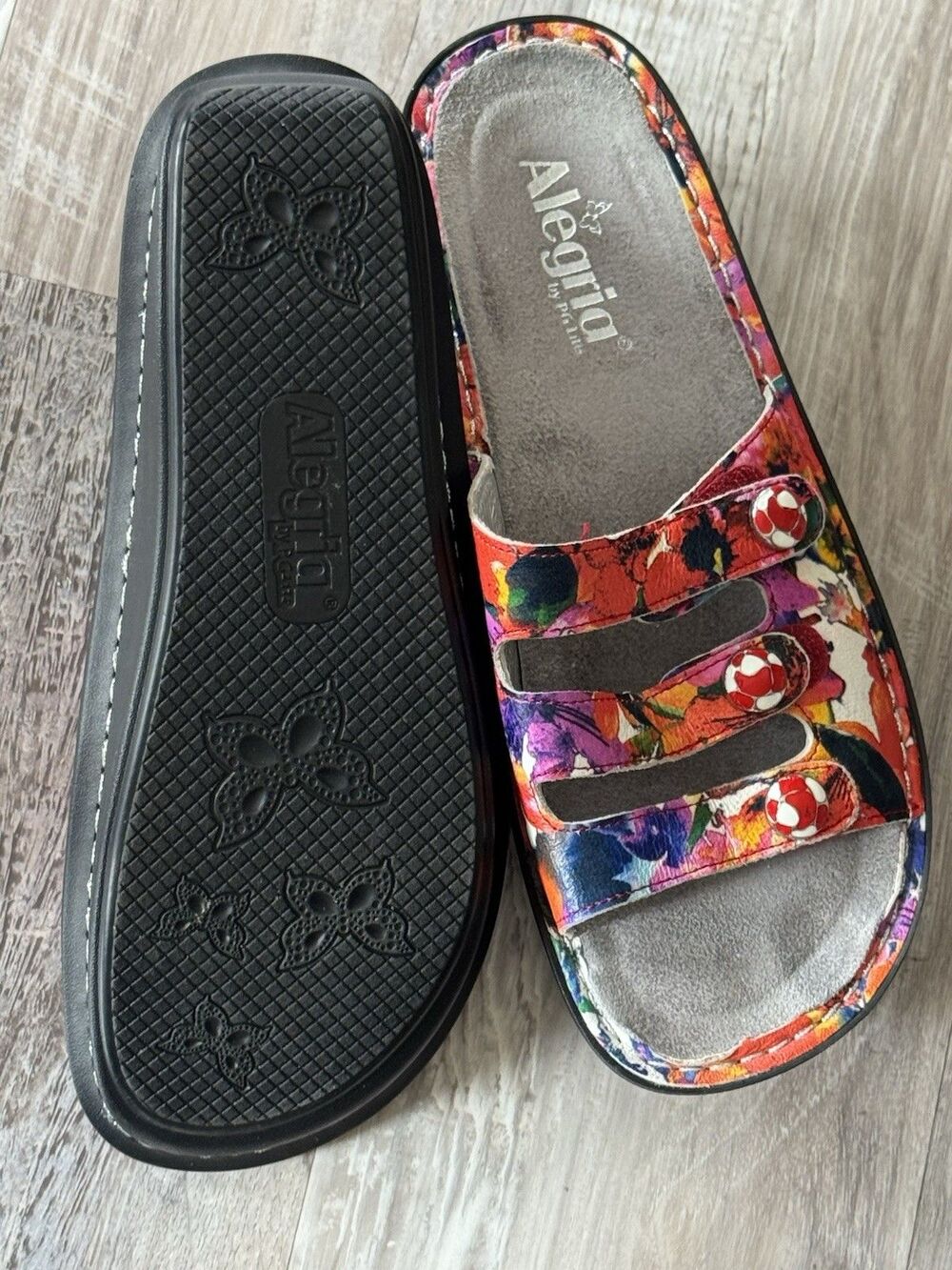 Alegria Fiona Sandals Iris Floral Pink Comfort Shoe Slip On Size 40 - Picture 6 of 8